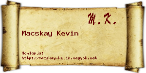 Macskay Kevin névjegykártya
